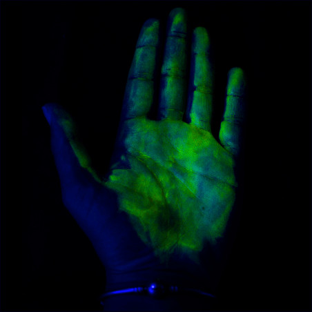 Hygiène des mains gel invisible UV vert